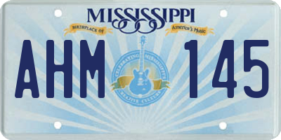 MS license plate AHM145