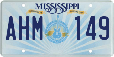 MS license plate AHM149