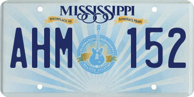 MS license plate AHM152