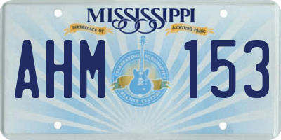 MS license plate AHM153
