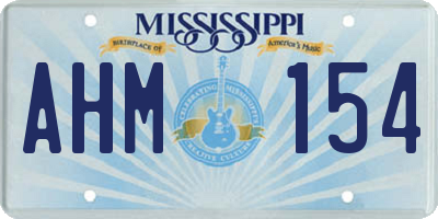 MS license plate AHM154