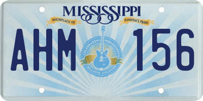 MS license plate AHM156