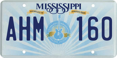 MS license plate AHM160