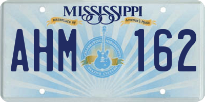 MS license plate AHM162