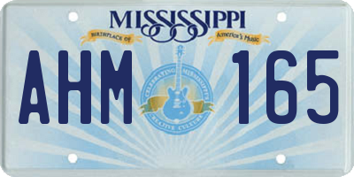 MS license plate AHM165