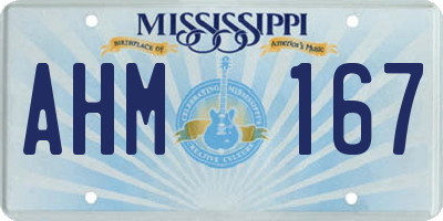 MS license plate AHM167