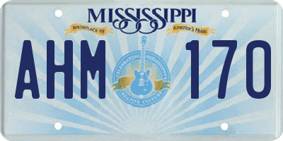 MS license plate AHM170