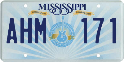 MS license plate AHM171