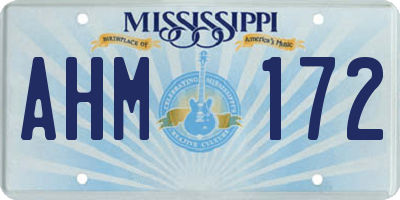 MS license plate AHM172