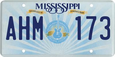 MS license plate AHM173