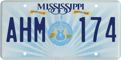 MS license plate AHM174