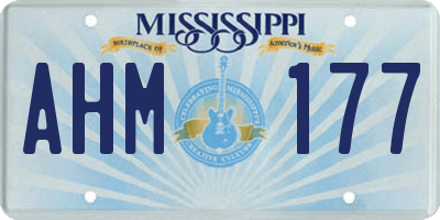 MS license plate AHM177