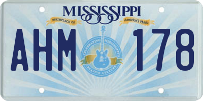 MS license plate AHM178