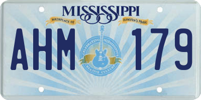 MS license plate AHM179