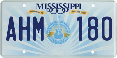 MS license plate AHM180