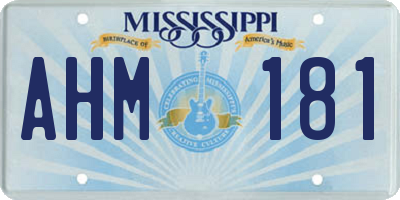 MS license plate AHM181