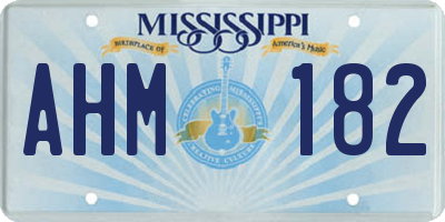 MS license plate AHM182