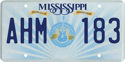MS license plate AHM183