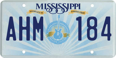 MS license plate AHM184