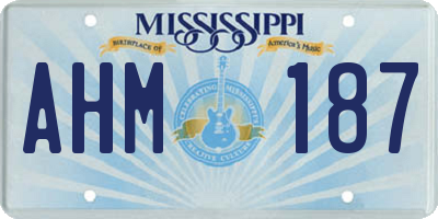 MS license plate AHM187