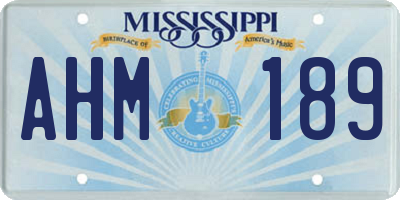 MS license plate AHM189