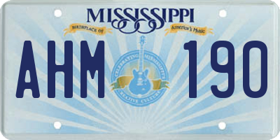 MS license plate AHM190