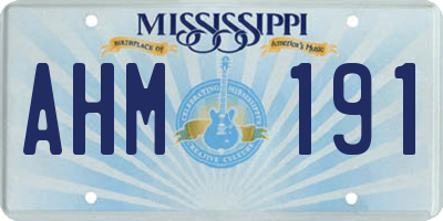 MS license plate AHM191