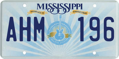 MS license plate AHM196