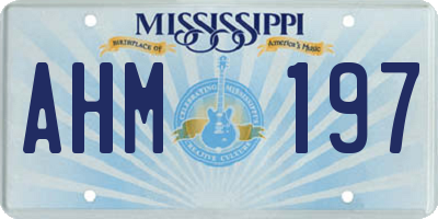 MS license plate AHM197