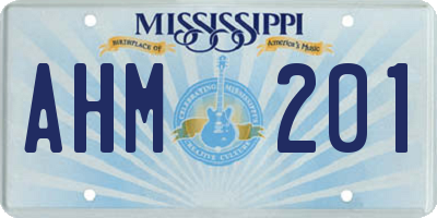 MS license plate AHM201