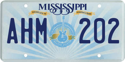 MS license plate AHM202