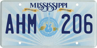 MS license plate AHM206