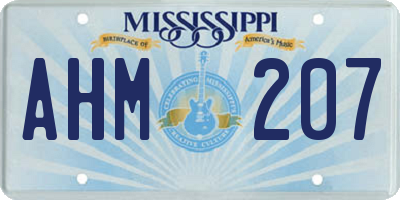 MS license plate AHM207