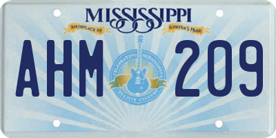 MS license plate AHM209
