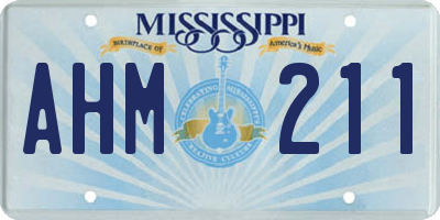 MS license plate AHM211