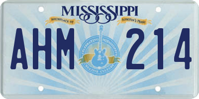 MS license plate AHM214