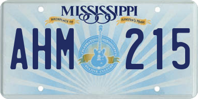 MS license plate AHM215