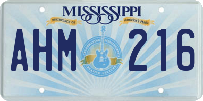 MS license plate AHM216