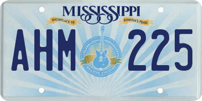 MS license plate AHM225