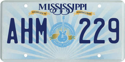 MS license plate AHM229