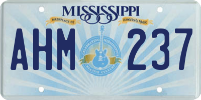 MS license plate AHM237