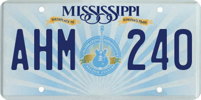 MS license plate AHM240