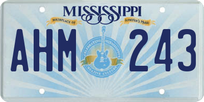 MS license plate AHM243