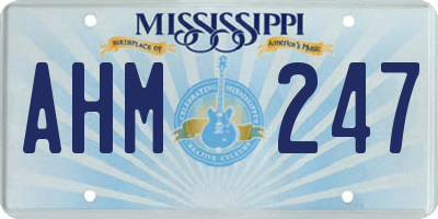 MS license plate AHM247