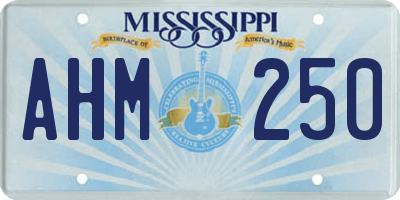 MS license plate AHM250