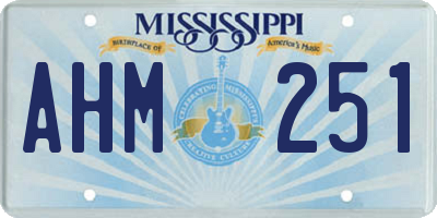 MS license plate AHM251