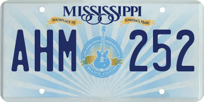 MS license plate AHM252