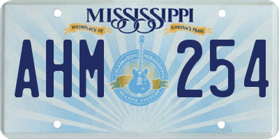 MS license plate AHM254