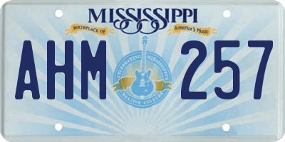 MS license plate AHM257