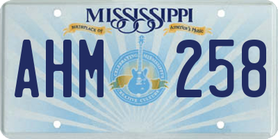 MS license plate AHM258